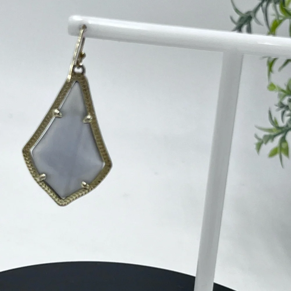 Kendra Scott Alex Slate‎ Cat’s Eye 14K Gold Plated French Wire Earrings